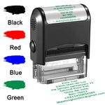 Personalized Stamp 70x25mm Custom Self-Inking Business Address Rubber Stamps Up to 5 Lines-4 Color and Font Choices