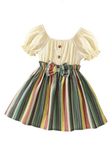 Tagas Baby-Girl's Mario Rib A-Line Knee Length Dress (Kd-202-Green-3_Green_3-4 Year)