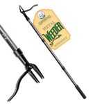 Grampa's Metal Weeder - Stand Up Weed Puller Tool with Steel Long Handle - Made with All Steel Handle & 4-Claw Steel Head - Easily Remove Weeds Without Bending, Pulling, or Kneeling (Black)