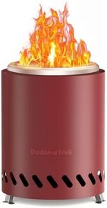 DodomeTrek Tabletop Fire Pit-7.1'' Smokeless Firepits with Carry Bag, Mini Outdoor Fire Pit with Stand, Portable Camping Firepit Stove for Patio | Fueled by Pellets or Wood | Red Stainless Steel