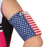 RAKSONIC Running Phone Armband for Men Women,Universal Arm Bands for Phones Below 7.5 Inches,Waterproof Cell Phone Armband for Hiking,Running,Cycling,Climbing(Star Stripes M)