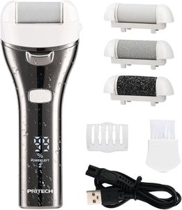 Electric Foot Callus Remover, Rechargeable Portable Electronic Foot File Pedicure Kits, 3 Roller Heads, 3 Speed, Battery Display for Remove Cracked Heels Calluses and Dead Skin Ideal Gift