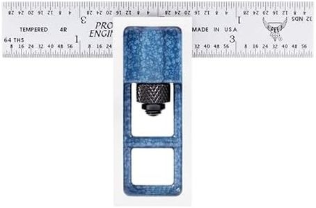 Precision Double Square - 4” 4R Metal Ruler for Metal Working and Fabrication, Carpentry, Woodworking and More PEC Tools, Reads 1/32",1/64",1/8"、1/16", Made in USA