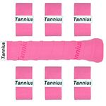 Tannius Tennis Racket Grip Tape, 6 Pack Tacky Tennis Grips, Absorbent and Enhanced Tennis Racquet Overgrip (6-Pack Pink)