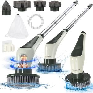 Electric Spin Scrubber, [IPX8 Waterproof ] Homtronics Electric Cleaning Brush, Electric Shower Scrubber with 4 Replaceable Brush Heads, 400RPM, Power Scrubber for Bathroom, Floor, Kitchen, Car (Teal)