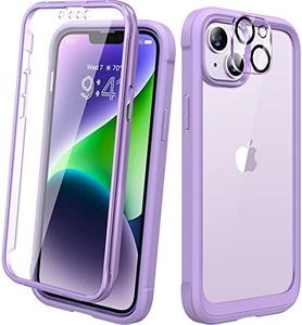 Diaclara Designed for iPhone 14 Case, Full Body Rugged Case with Built-in Touch Sensitive Anti-Scratch Screen Protector, with Camera Lens Protector for iPhone 14 6.1" (Peri Purple)