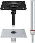 Boat Seat Pedestal Mount Package with Lock in 3/4" Boat Seat Pin Post & 7" x 7" Marine Boat Seat Base Pedestal Plate & Boat Seat Mount, Boat Seat Mount Kit for Boat Pontoon Boat Fishing Boat Bass Boat