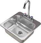 S11SQ Counter Top Sunk Inset Stainless Steel Hand WASH Basin Sink Waste, Plug & Tap