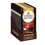 FERRERO ROCHER Premium Chocolate Bar, Dark Hazelnut and Salted Caramel Bar, 8 bars, 720 g