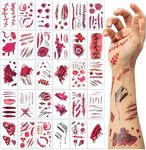 Mr. Pen- Halloween Tattoo Stickers Wounds, 30Pcs, Halloween Temporary Tattoos for Adults, Halloween Tattoos for Adults, Halloween Face Tattoos for Adults Kids, Halloween Prank Makeup Temporary Tattoo