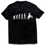 lepni.me Mens T-Shirt Motocross Evolution Dirt Bike Motorcycle Gear Racing Wear Motorbike Off-Roading (L Black White)