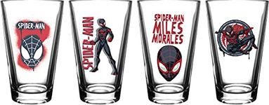 Miles Morales Spider-Man Pint Glass Set - 16 oz. Glass Capacity - Set of 4 Glasses - Classic Shape…