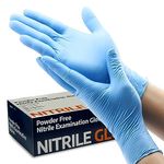 Nitrile Disposable Gloves Powder & Latex Free, Disposable Non-Sterile Nitrile Exam Gloves, Disposable Gloves, Surgical Nitrile Gloves, Blue Gloves, Cleaning Service Gloves, Food Safe Glove (Small)