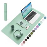 Non-Slip Desk Pad, Waterproof PVC Leather Desk Table Protector, Ultra Thin Large Mouse Pad, Easy Clean Laptop Desk Writing Mat for Office Work/Home/Decor (Pale Green, 31.5" x 15.7")