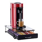 Coffee Pod Holder Storage Rack Capsules Capacity Drawer for Nespresso Vertuoline (Bottomless with handle-40 pods)