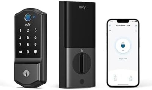 eufy Security Retro-Style Smart Lock C220, Fingerprint Keyless Entry Door Lock, Built-in Wi-Fi, App Remote Control, Front Door Smart Lock Deadbolt, 8Months Battery, Reliable Power, IP53 Waterproof