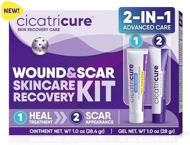 Cicatricure Skin Recovery Kit: Advanced Scar Gel & Open Wound Care Antibiotic Ointment, Reduces Stretch Marks, Surgical & Acne Scars, Treats Cuts & Burns, 1 oz Each - for Adults & Kids