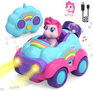 Lehoo Castle Remote Control Car, Unicorn RC Cars, Cartoon RC Race Car, Toy Car with Music & Sound Toy for Toddler Kids, Baby Toys for 1 2 3 Year Old