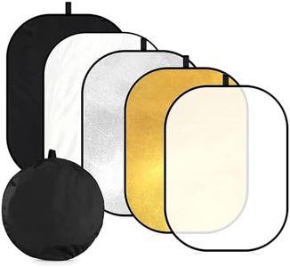 YUOCU 40"x60"/100x150cm Photography Light Reflector, 5-in-1 Collapsible Oval Multi Disc Diffuser with Carrying Bag-Gold, Silver, Black, White, Translucent for Studio Outdoor Lighting (40x60inch)