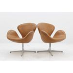 My Art Design - Set of 2 Modern Swivel Lounge Chair with Hydraulic Lift for Home Office Hotel Cafe (Brown Set of 2)