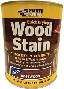 Everbuild Satin Wood Stain – Indoor And Outdoor Use – Weatherproof – UV-Resistant – Quick Drying – Solvent Free – Rosewood – 250ml