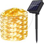 DeepDream Solar Fairy Lights Outdoor, 72ft/20m 200 LED 8 Modes Solar Powered String Lights Waterproof Garden Lights Copper Wire Lighting for Patio Yard Party Wedding Christmas (Warm White)