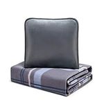 forestfish Portable Travel Blanket Airplane Compact with Bag, Fleece Throw Blanket Cozy Soft for Camping Train 60" x 40", Plaid-B