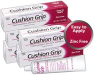 Cushion Grip Thermoplastic Denture Adhesive, 1 oz - Improves Denture Fit, Comfort & Stability | Non-Glue Adhesive, Acts Like a Soft Reline (Pack of 5)