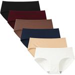 INNERSY Knickers for Women Multipack Comfy Ladies Cotton Underwear Hipster Pants Pack of 6 (12, Late Autumn Multicolour)