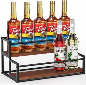 THYGIFTREE Coffee Syrup Rack Organizer 2-Tier 10 Syrup Bottles Holder Stand for Coffee Bar Storage Shelves for Syrup, Wine, Dressing for Kitchen Countertop