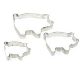 Selecto Bake 3 Pieces of Farm Pig Cutters Set Stainless Steel Cookie Stamps Sandwich Cutter Fondant Cake Mould Biscuit Press