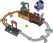 Thomas & Friends Fisher-Price 2-in-1 Transforming Thomas Playset, push-along train and track set with storage and working crane for kids ages 3 & up