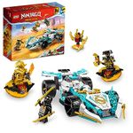 LEGO NINJAGO Zane’s Dragon Power Spinjitzu Race Car 71791 Building Toy Set, Features a Ninja Car, 2 Hover Flyers, Dragon Toy, and 4 Minifigures, Gift for Kids Aged 7+