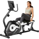 CURSOR FITNESS Recumbent Exercise Bike, 16-Level Magnetic Resistance Stationary Bike for Home workout with Pulse Sensors, Adjustable Seat & Back, Extra Cushion Sport Saddle, 330LB Capacity