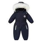 Baby Girls' Snowsuits Kids Waterproof Romper Ski Jackets Suit Boys Fleece Coat Windproof Outwear Blue 18-24 Months