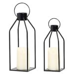 2 Pack Candle Lantern,Metal Lanterns Decor Outdoor, Tall Hanging Tower Lantern Candle Holder for Indoor Outdoor Events Parities and Weddings Decorative