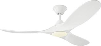 Monte Carlo 3MAVR52RZWD Maverick II Energy Star 52" Ceiling Fan with LED Light and Hand Remote Control, 3 Balsa Wood Blades, Matte White