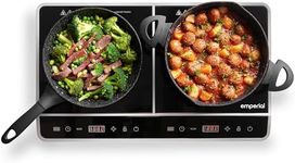 Emperial Twin Induction Hob - 2800W Portable Double Induction Plate with LED Display, 4-Hour Timer Function, Multi-Heat Settings and Power Levels for Home, Camping, Caravan, Student Living & Cooking