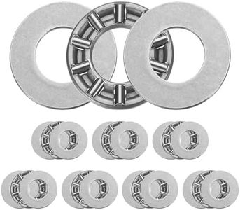 uxcell 8 Sets TC613+2TRA Thrust Needle Roller Bearings with Washers, 3/8 x 13/16 x 5/64 inch Chrome Steel Needles Roller Bearing