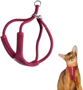 BuddyArmor Escape Proof Y Shape Cat Harness Anti-Choke Adjustable Comfortable Padded Cat Vest Harness Anti Escape Cat Rope Harness for Kitten Small Medium Large Cats (Burgundy, L)