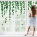 decalmile Green Hanging Vine Window Clings Tree Leaves Plants Window Decals Anti-Collision Glass Window Stickers (Only for Window Glass)