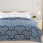 BSB HOME Ultrasonic 280tc All Season Supersoft King Size bedcover/Rajaai Quilted Bedspread Ac Blanket/Comforter for Double Bed Durable and Lightweight 220 x 230 Cm, Navy Blue