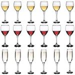 Argon Tableware 18 Piece 340ml 245ml 220ml Red, White & Champagne Glasses Set - Home Restaurante Glassware Pack - Dishwasher Safe