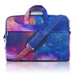 TaylorHe 13-14 inch Poly Canvas Laptop Shoulder Bag with Patterns, Side Pockets Handles and Detachable Strap Colourful Cosmos