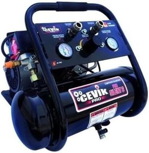CEVIK PRO - CA-PRO6SILENT - Compresor de Aire Silencioso - 62 dB - Capacidad de 6 Litros - Motor de 1HP - Presión Máx 8 Bar - Caudal de 110 l/min - Sin Aceite - Sin Mantenimiento - Compacto y Portátil