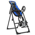 ONETWOFIT Inversion Table, Heavy Duty Folding Inversion Machine with Comfort Backrest, Adjustable Height Inversion Table for Muscle Pain Relief (Blue-Pro)