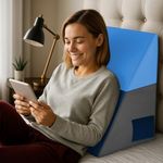Sleepsia Wedge Cushion | 1 Year Warranty | Orthopedic Wedge Pillows for Bed - Acid Reflux, Pregnancy, Adjustable Bed & Ergonomic Elevation for Sleeping, Reading & Posture Correction (Grey/Blue) Gel