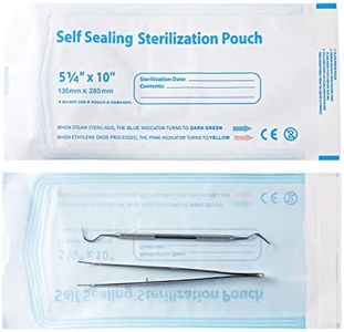 Annhua 5.3 x 11" Self-Sterilization Pouches 100 PCS Self Seal Sterilizer Bags, Used for Dentist Tools, Beauty Toolkits and Nail Tools