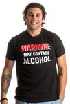 Warning: May Contain Alcohol | Funny Beer Concert Party Bar Humor Unisex T-Shirt, Black, S