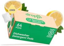 Dropps Dishwasher Detergent Pods: Lemon | 64 Count | Cuts Grease & Fights Stuck On Food | For Sparkling Glassware & Dishes | Low Waste Packaging